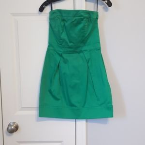 Strapless green french connection dress